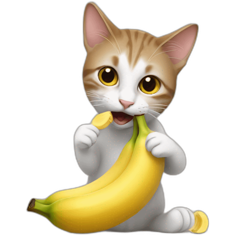 Cat eating banana  emoji