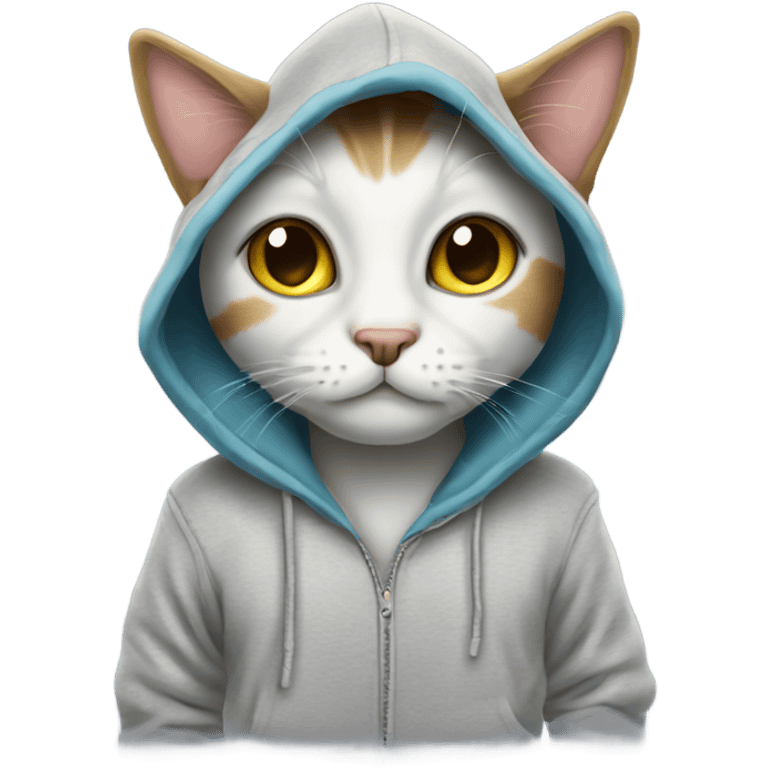 Cat wearing hoodies  emoji