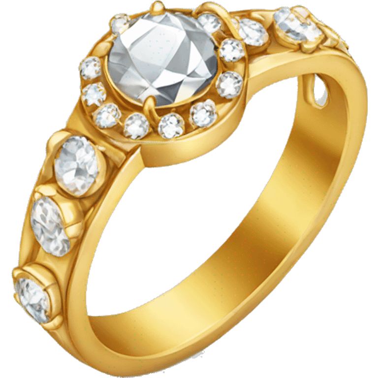 Gold Diamond ring  emoji