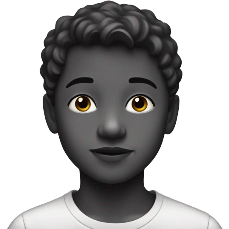 monochrome portrait of boy emoji