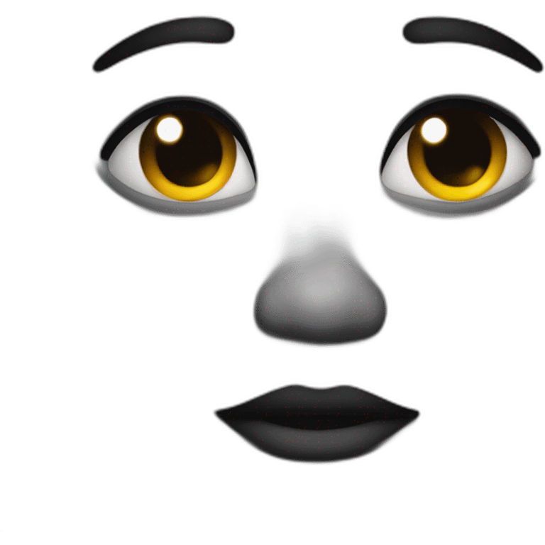 Face in Color Black with Eyes in "X" emoji