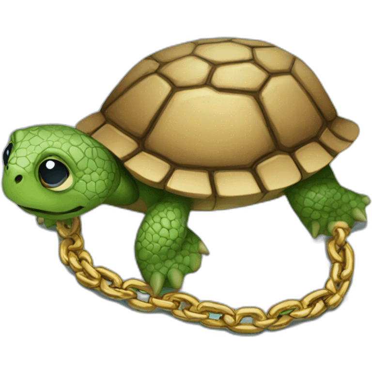 A turtle chains emoji