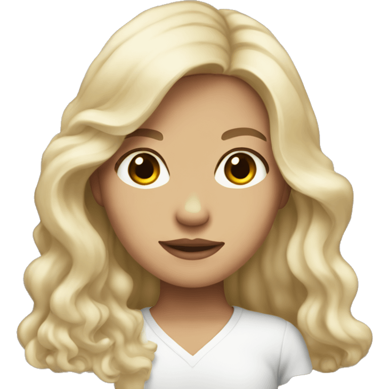 half Indonesian half white girl with long wavy hair  emoji