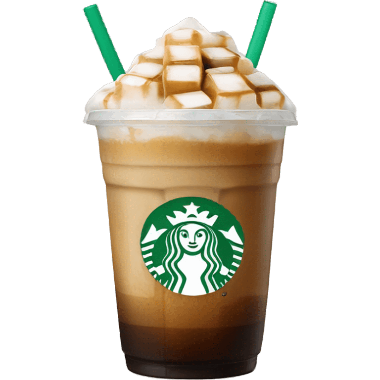 Starbuck ice coffee with ice cubes emoji