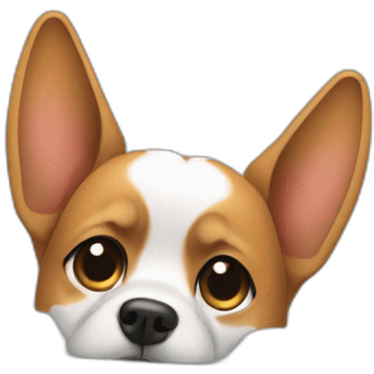 dog ears showing behind a laptop emoji