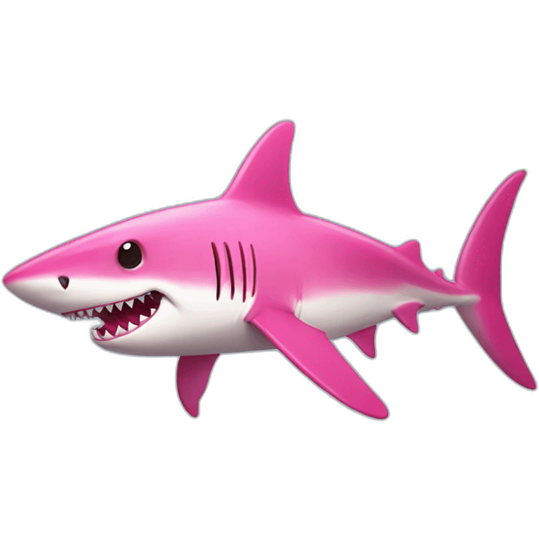 Scary pink shark emoji