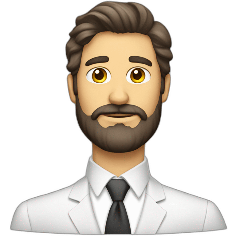 Hombre con barba vestido de traje blanco emoji