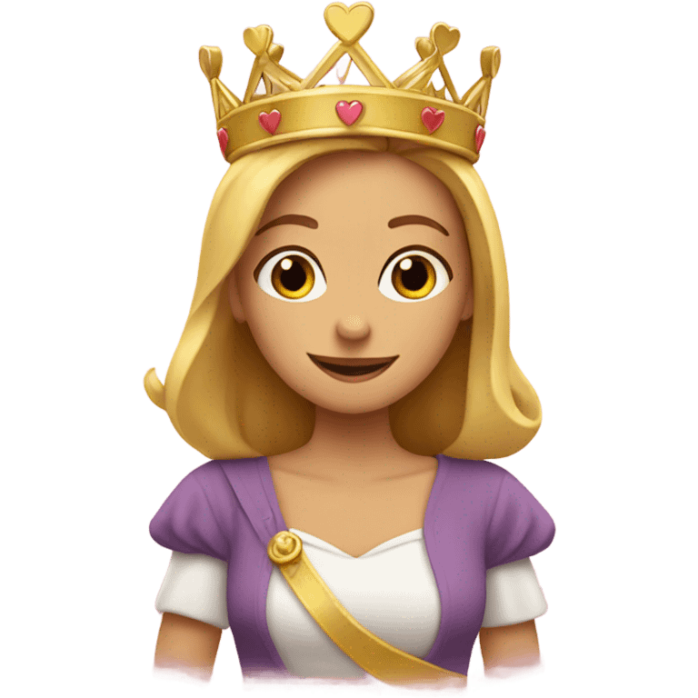 Heidi with crown loving hearts around her emoji