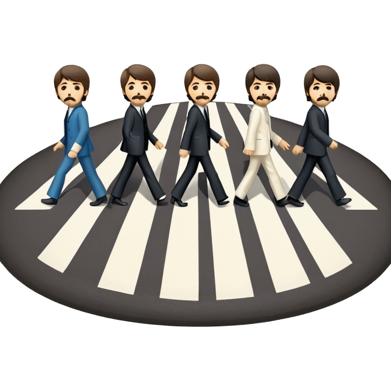 An emoji of beatles cross the famous road emoji