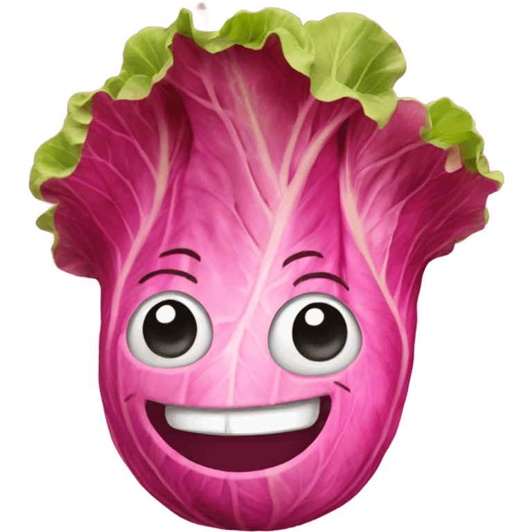 pink lettuce smiling emoji