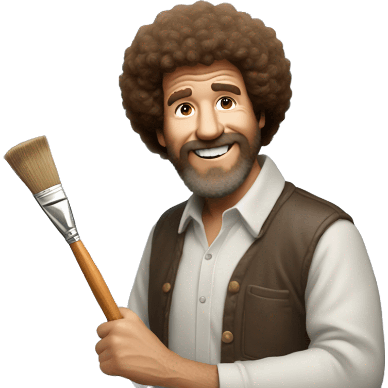 bob ross with a paintbrush emoji