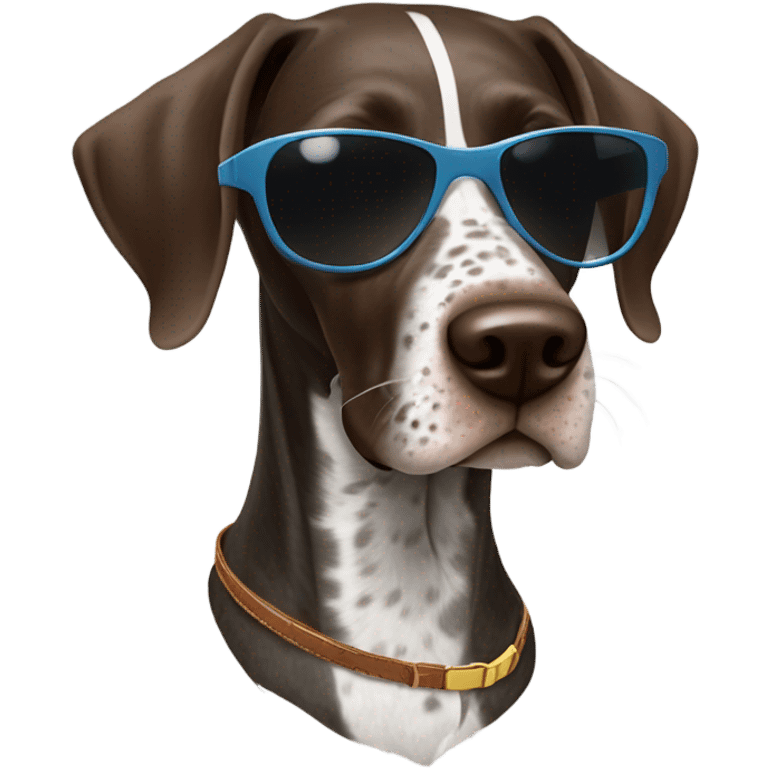 German shorthair pointer Dog with sunglasses on emoji