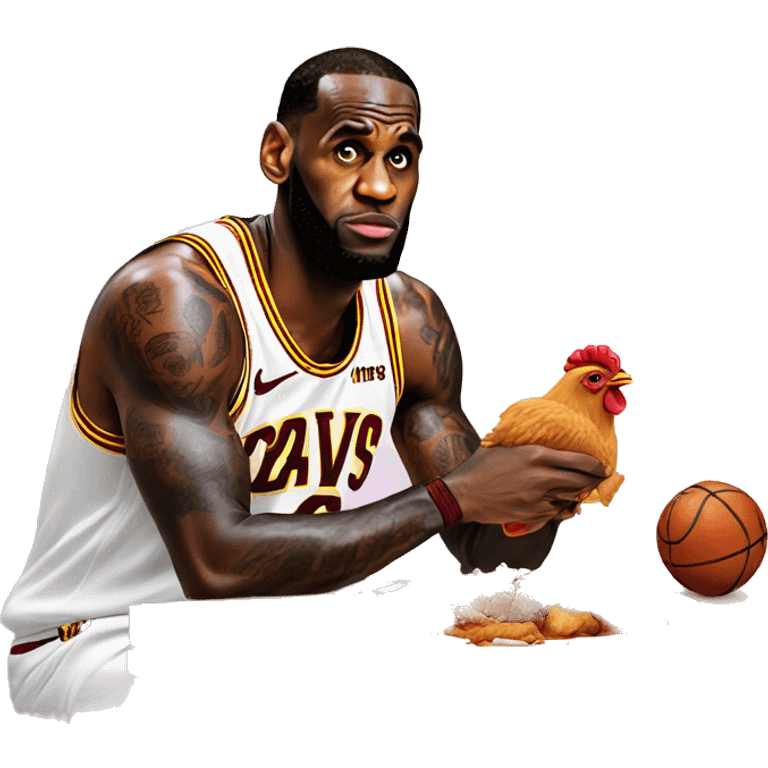 lebron james eating chicken  emoji