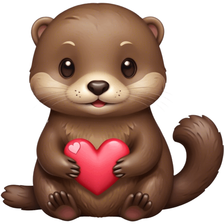 Otter with a heart emoji