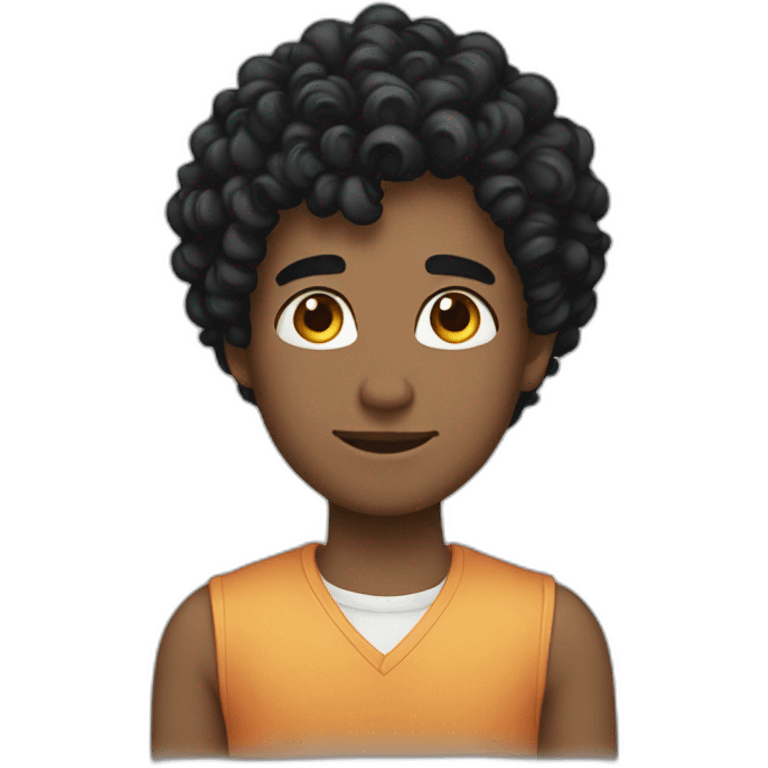 A gay a black hair curly  emoji