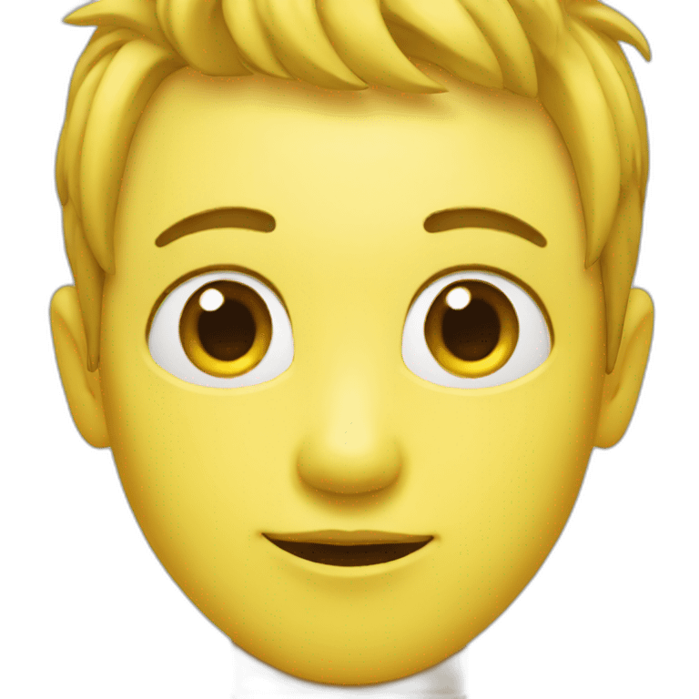 face with fomad hair and yellow skin emoji