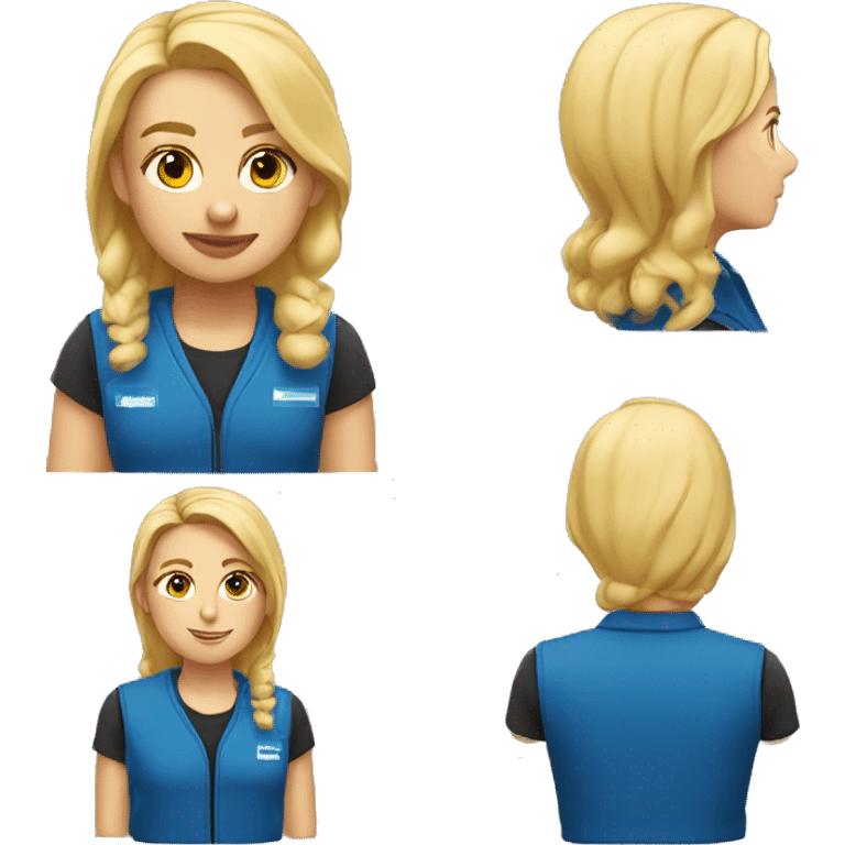 Amazon delivery driver blue vest blonde hair emoji