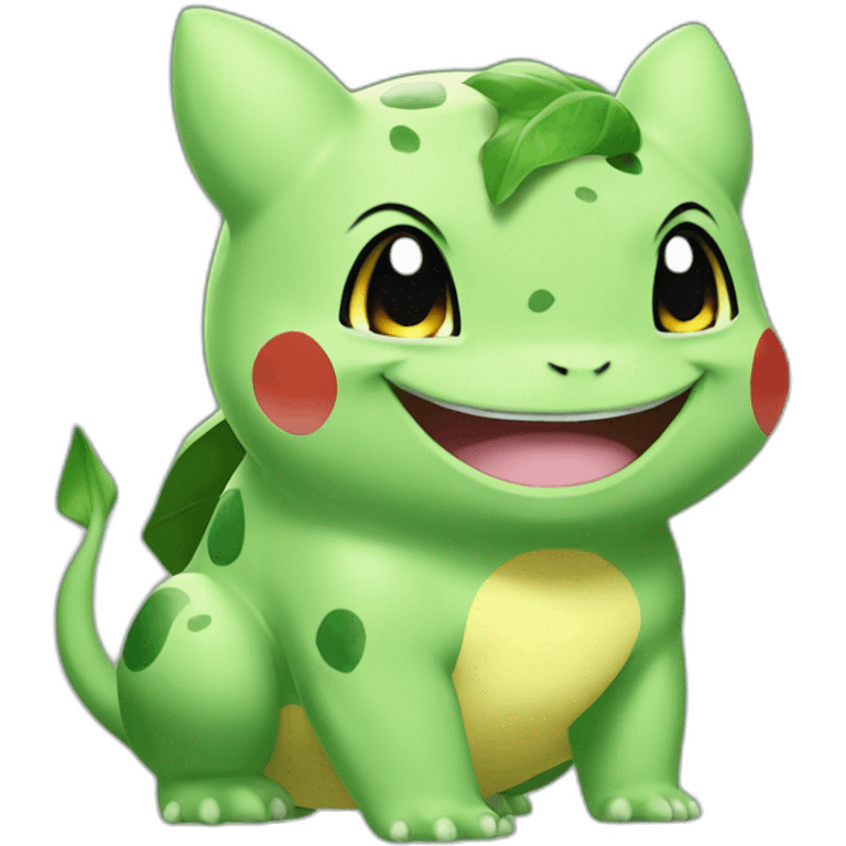 smiling bulbasaur crossed with pikachu emoji