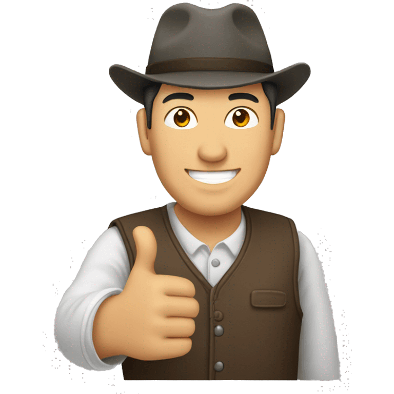 Smiling Kyrgyz man showing thumbs up  emoji