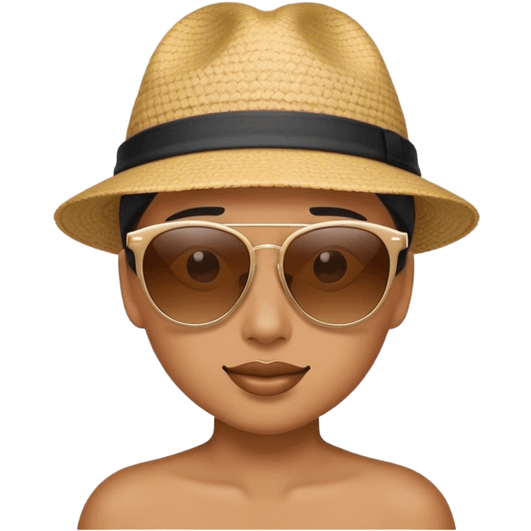 A 😊 wearing a sunglasses and a hat emoji