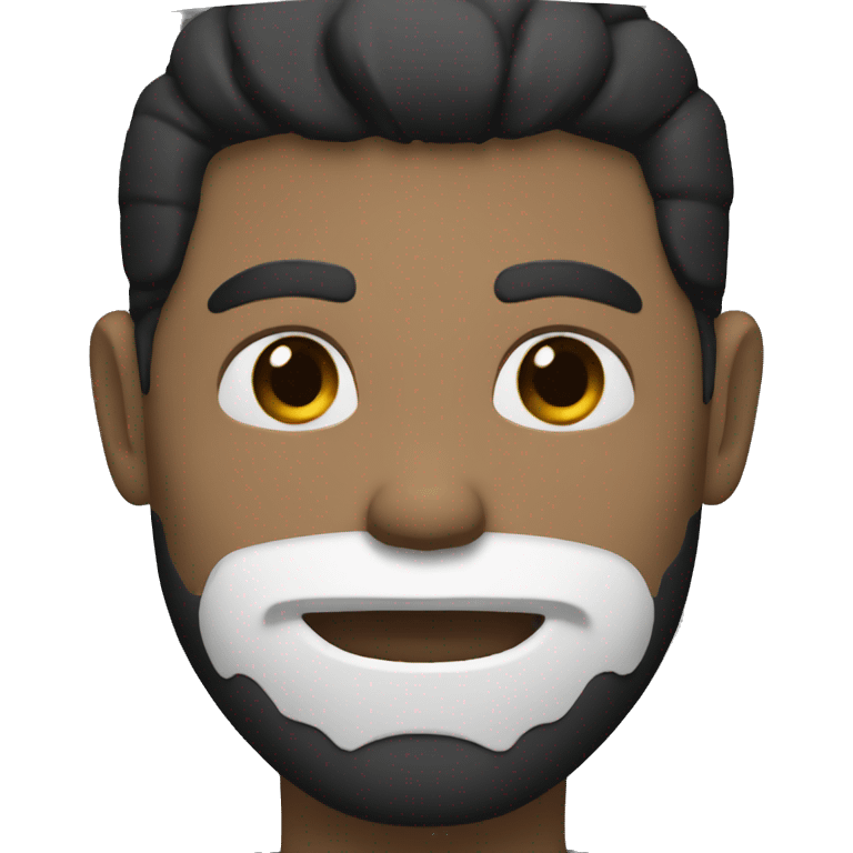 full man with goatee, white skin, black hair emoji