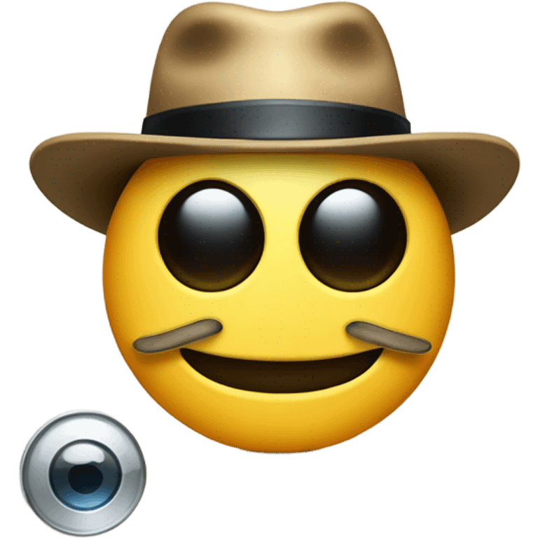 Smiley face with fedora and monocle emoji