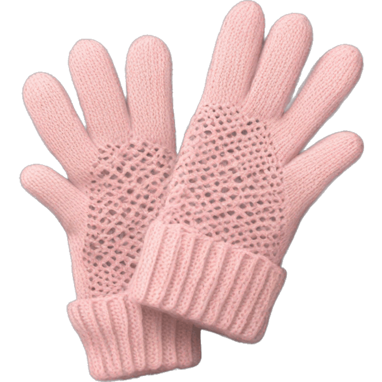 light pink knitted gloves with lace  emoji