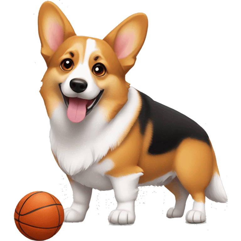 corgi with a basketball emoji