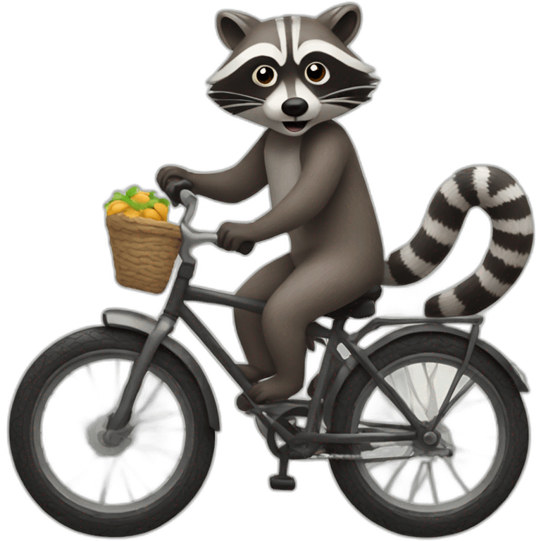 Raccoon riding a bike  emoji