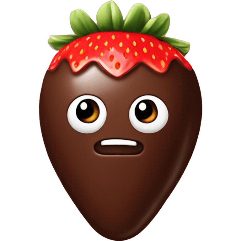 Chocolate covered strawberry emoji