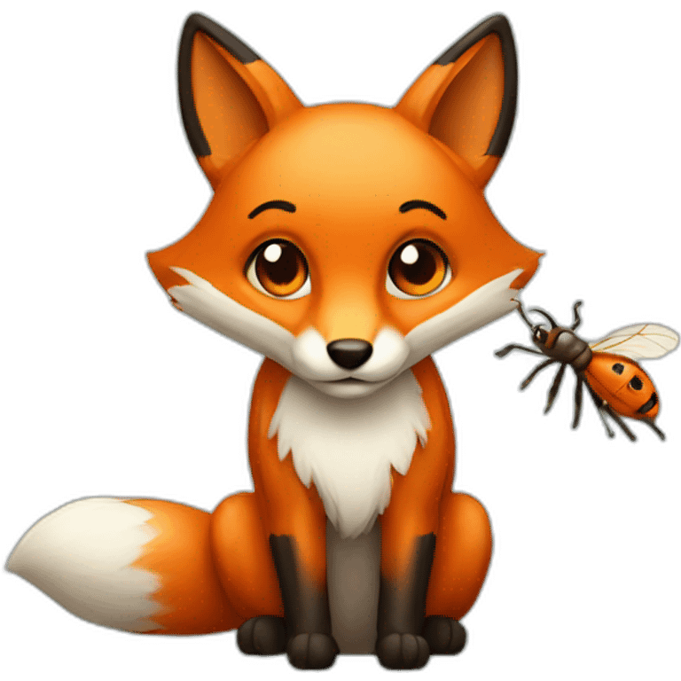 Fox with bug emoji