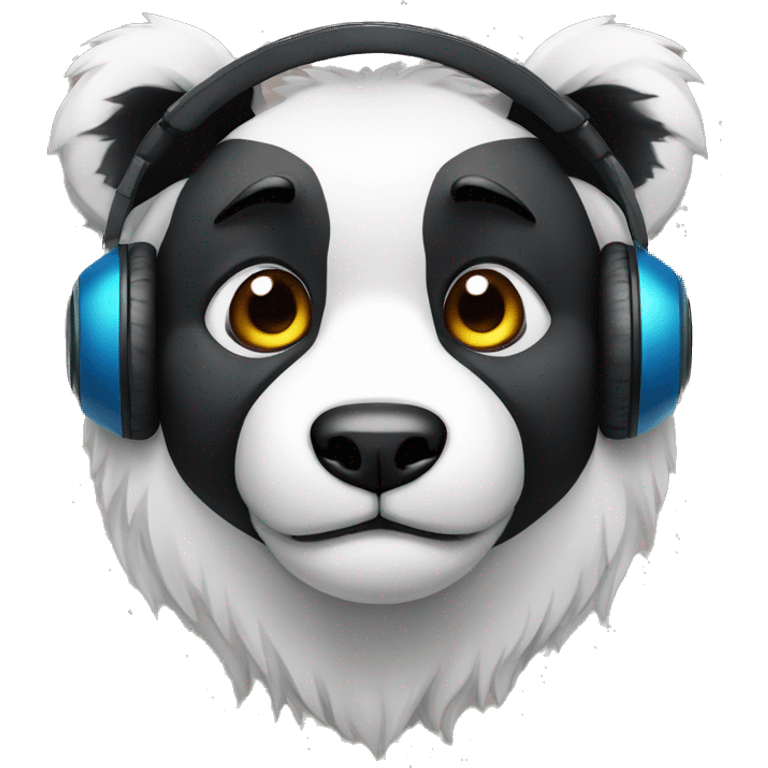 lobo panda con audifonos emoji