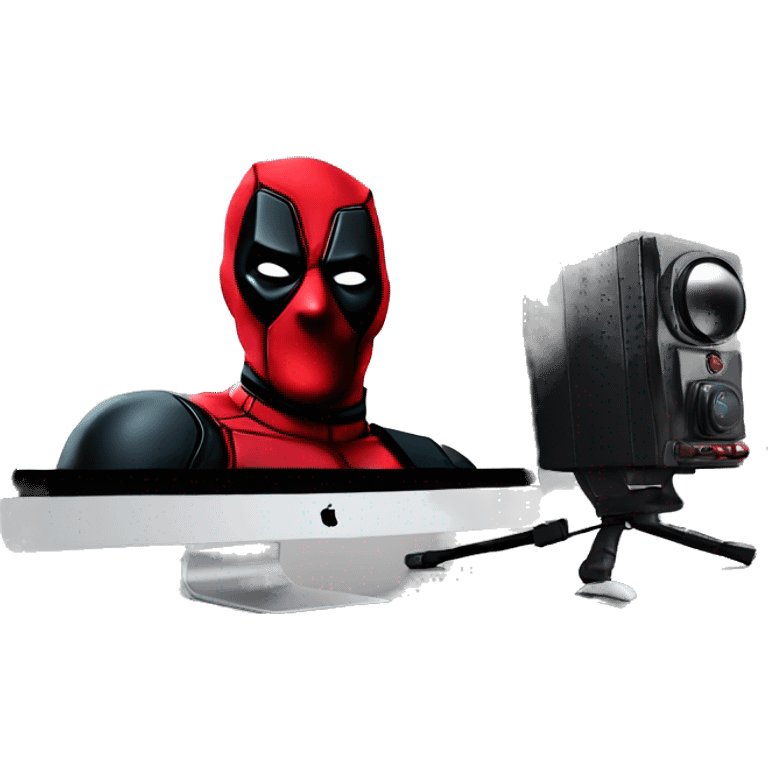 Deadpool shooting pc monitor  emoji