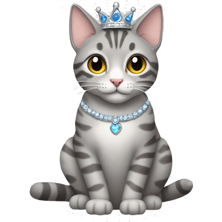 Gray tabby cat as a princess emoji