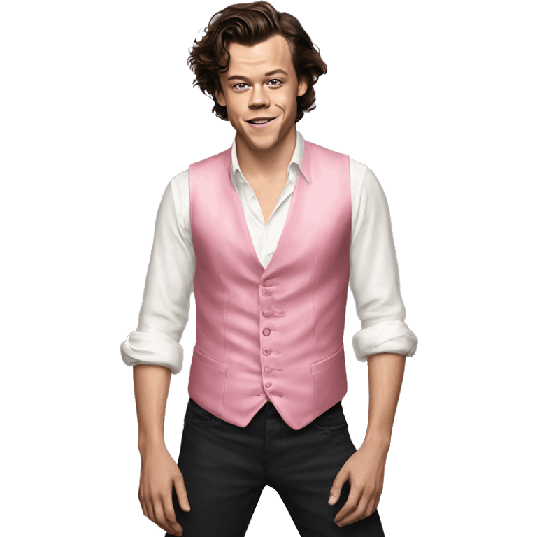 dancing harry styles pink vest open chest emoji