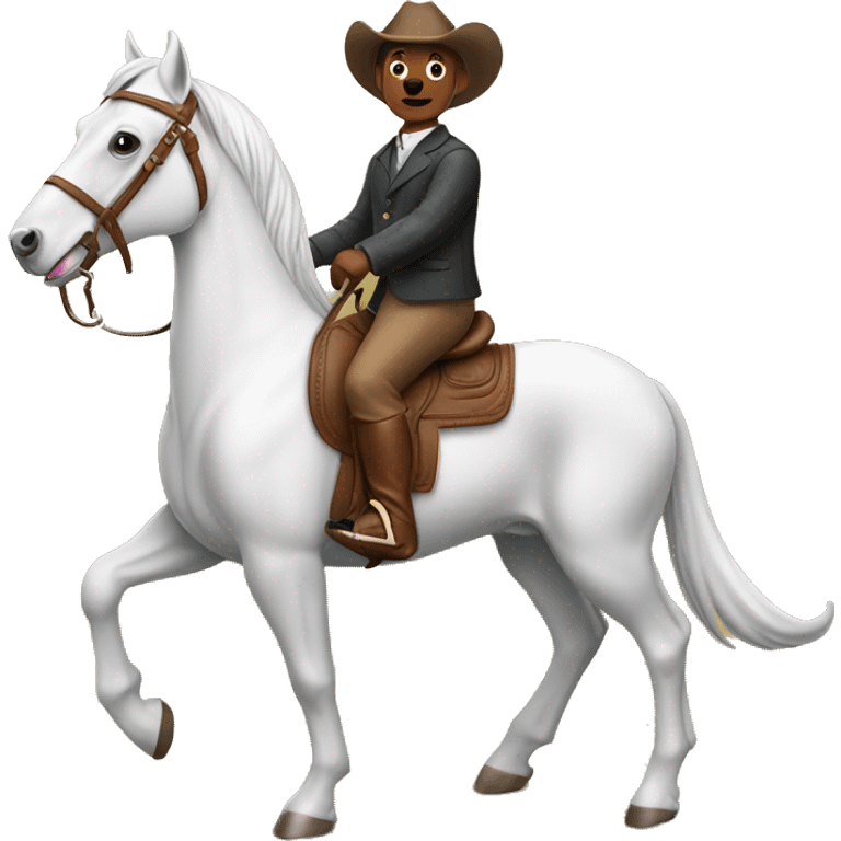 Dachshund riding a horse ￼ emoji