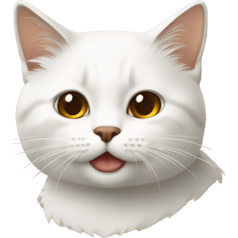 Gato blanco y megro y marron emoji