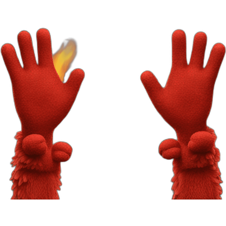 elmo-hands-raised-with-fire-in-background emoji