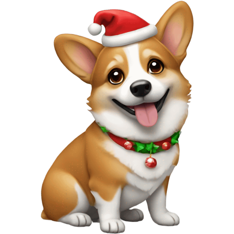 Corgi in christmas outfit emoji