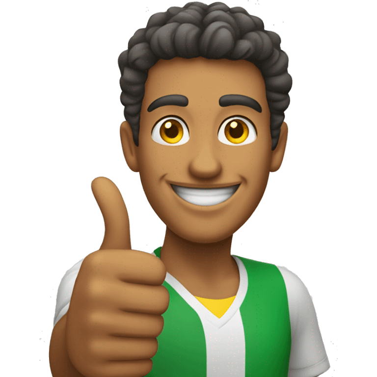 Smiling Brazilian man showing thumbs up  emoji