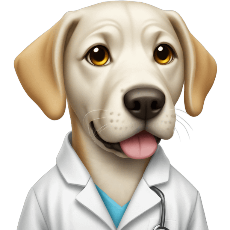 Dog wearing a lab coat emoji