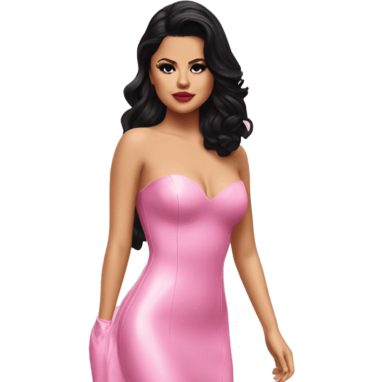 Selena gomez pink latex dress emoji