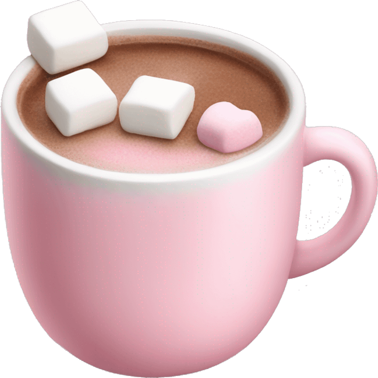 Baby pink hot chocolate with marshmallows  emoji