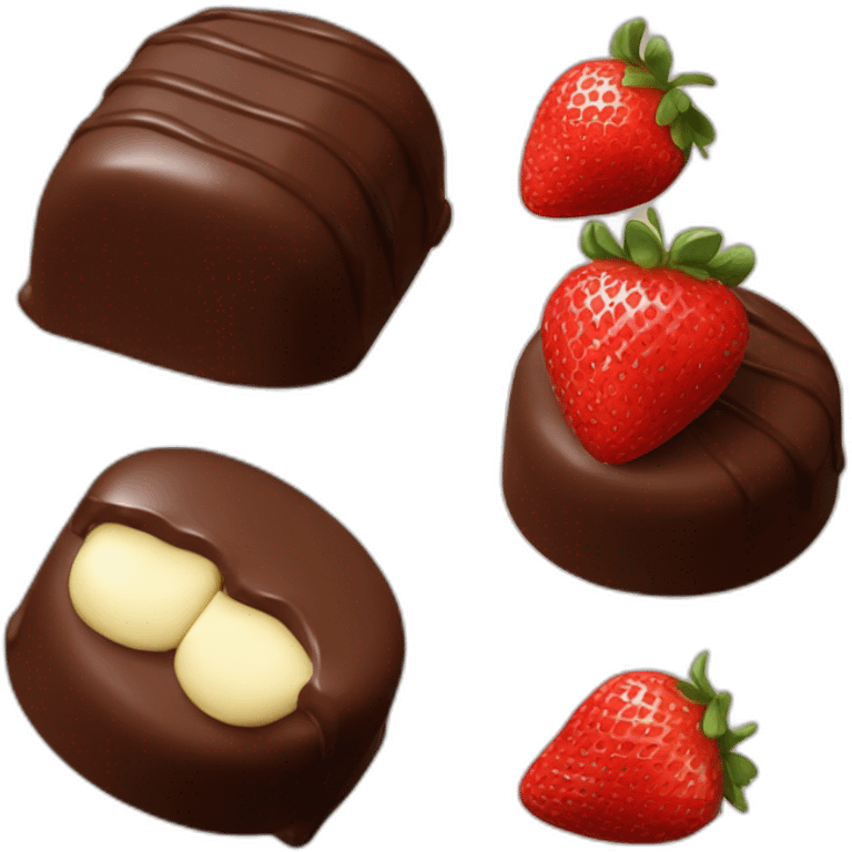 Chocolate covered Carmel and covered strawberries  emoji