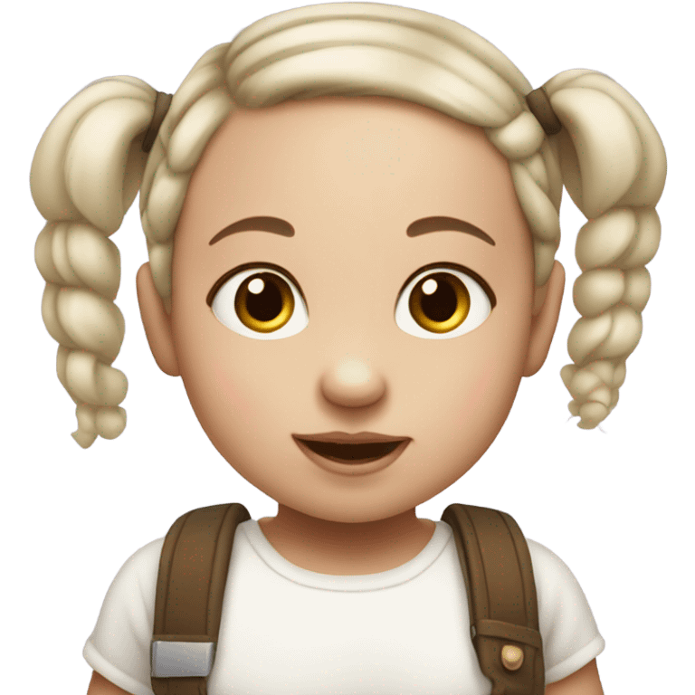  baby white girl with pigtails  emoji