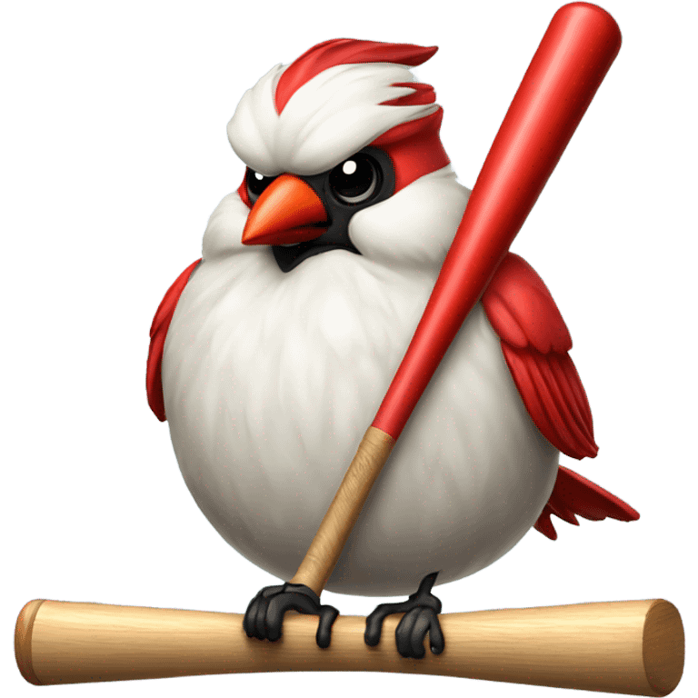 Cardinal on a baseball bat emoji