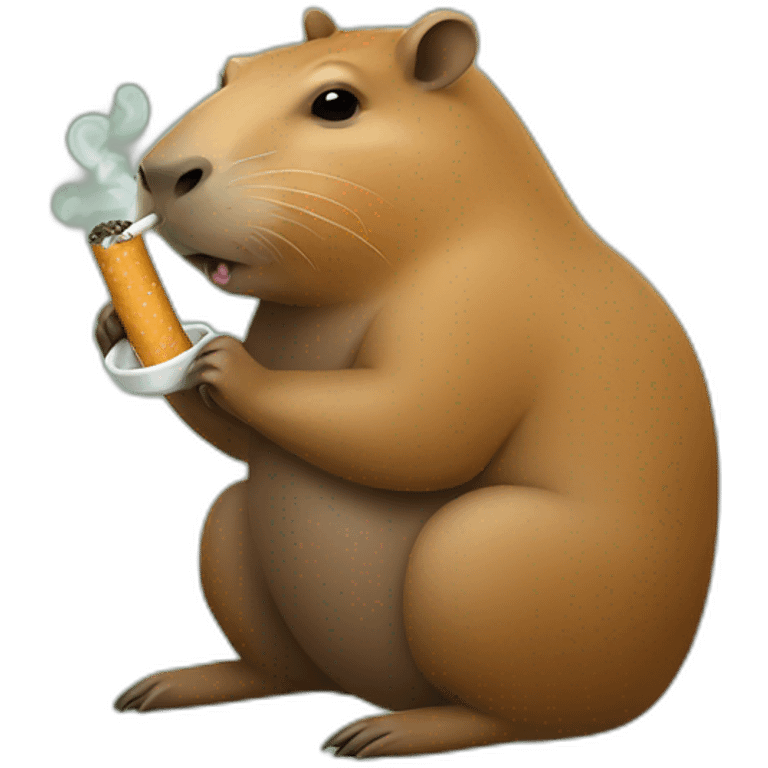 Capybara smoking a cigarette emoji