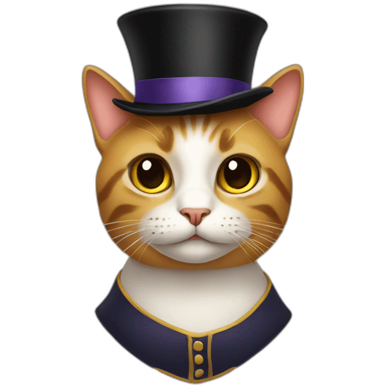 A cat in a cute top hat emoji