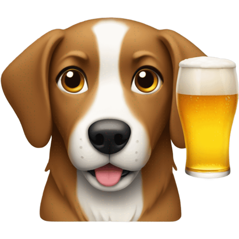 dog drinking beer emoji