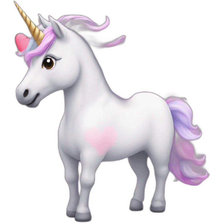 Unicorn with hearts emoji